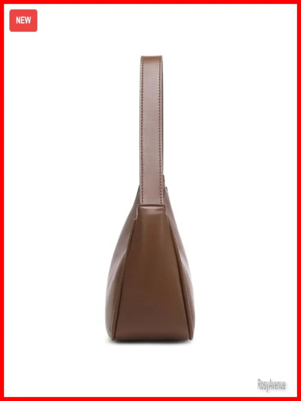 Lightweight PU Leather Hobo Shoulder Bag with Zipper Closure